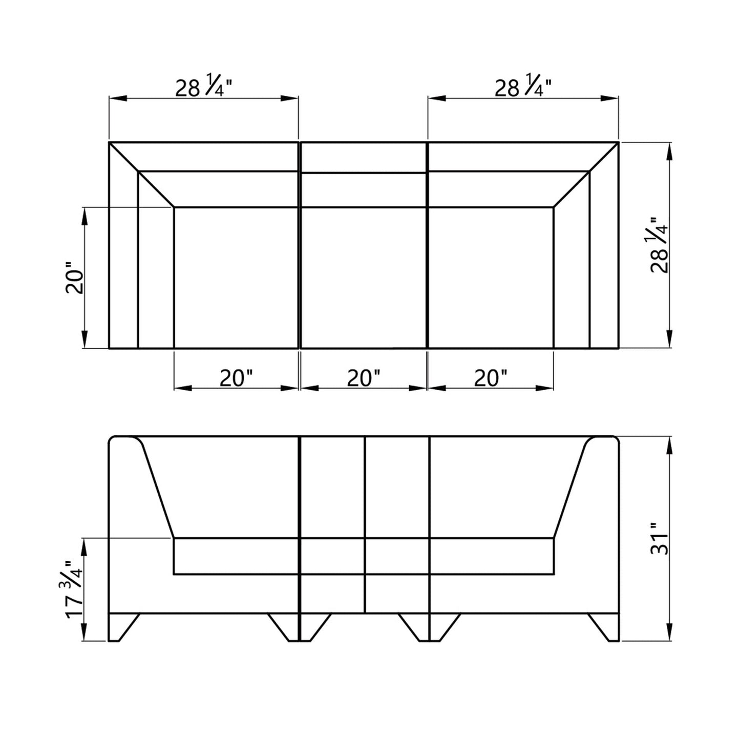 DIR Magic Cubo Waiting Bench - 3 Seats Salon Equipment Dream In Reality