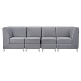 DIR Magic Cubo Waiting Bench - 4 Seats Salon Equipment Dream In Reality Grey
