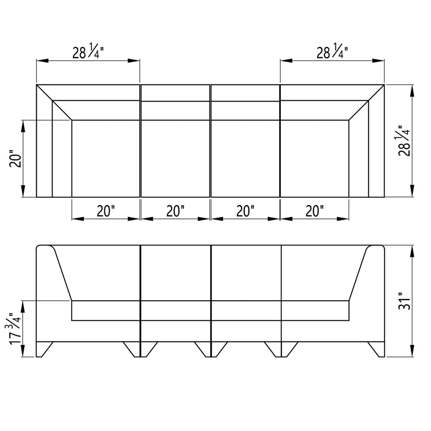 DIR Magic Cubo Waiting Bench - 4 Seats Salon Equipment Dream In Reality