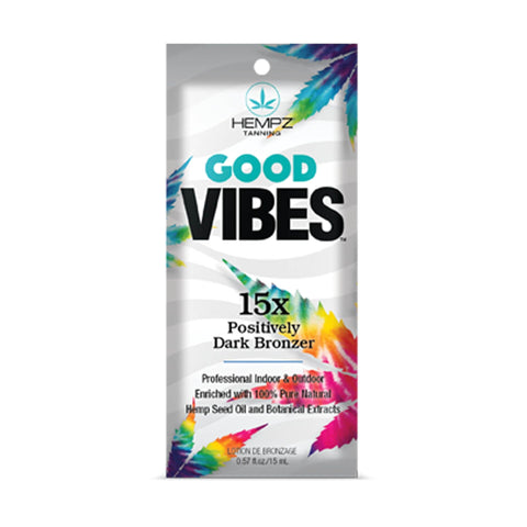 Hempz Good Vibes 15x Positively Dark Bronzer packttes .57 oz (5 Pack) Tanning Lotions Hempz