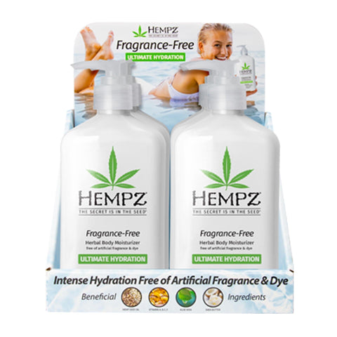 Hempz Fragrance-Free Herbal Body Moisturizer Display Tanning Lotions Hempz