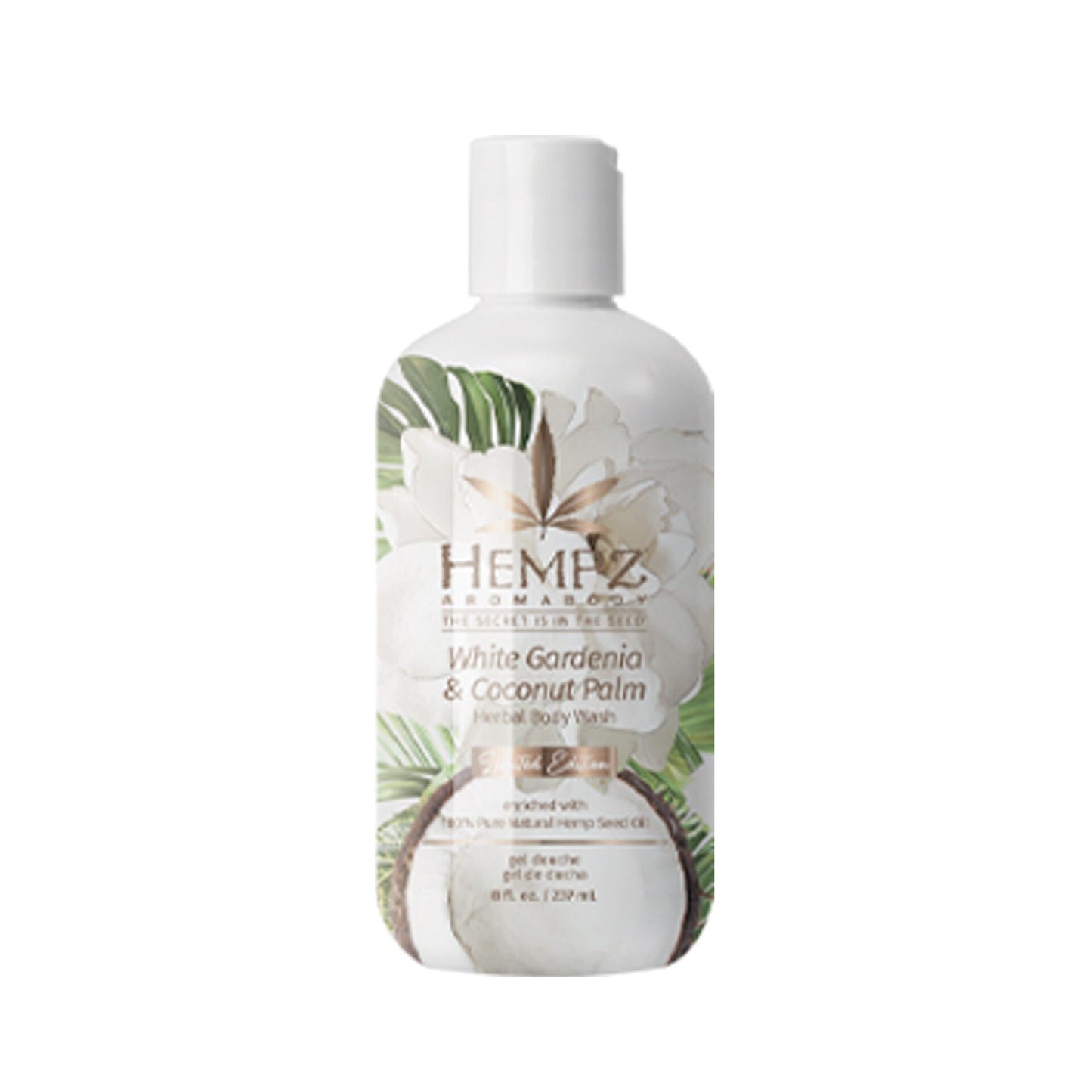 Hempz White Gardenia & Coconut Palm Body Wash 8 OZ. Skin Care Hempz