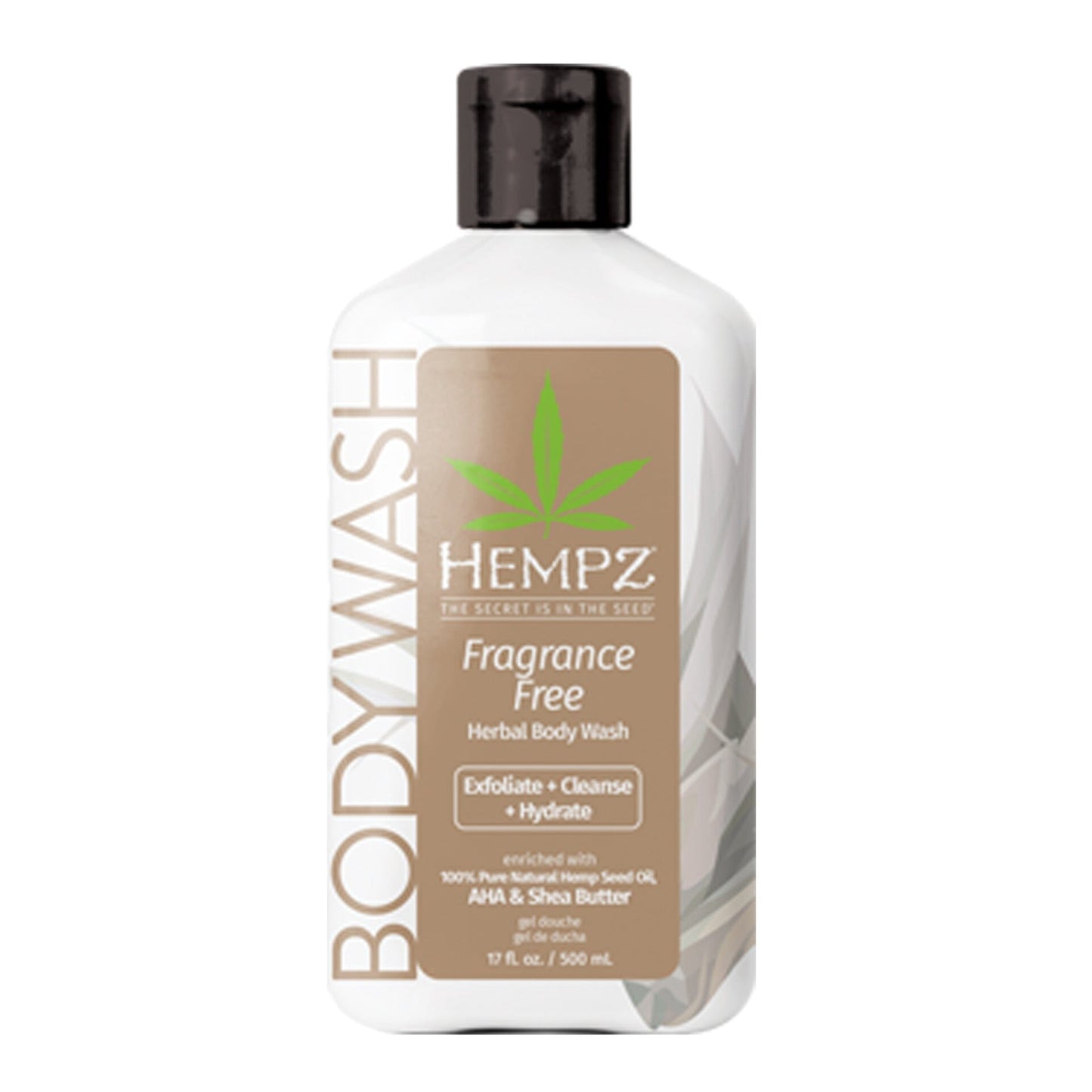 Hempz Fragrance Free Herbal Body Wash 17 OZ. Skin Care Hempz