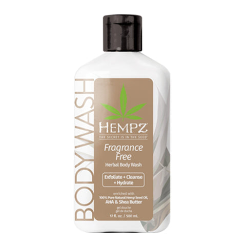 Hempz Fragrance Free Herbal Body Wash 17 OZ. Skin Care Hempz