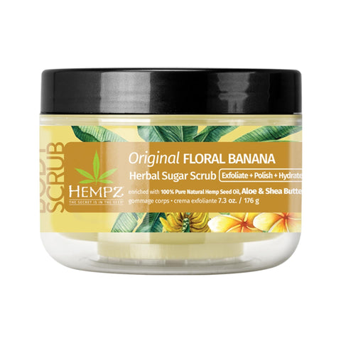 Hempz Original Floral Banana Herbal Sugar Scrub 7.3 OZ. Skin Care Hempz