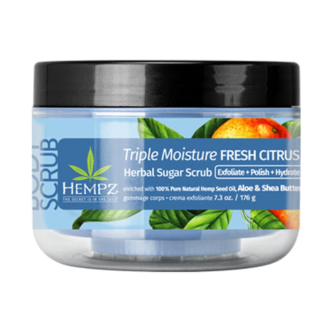 Hempz Triple Moisture Fresh Citrus Herbal Sugar Scrub 7.3 OZ. Skin Care Hempz