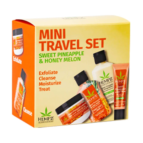 Hempz Sweet Treats 4 piece Sweet Pineapple & Honey Melon Travel Kit Skin Care Hempz