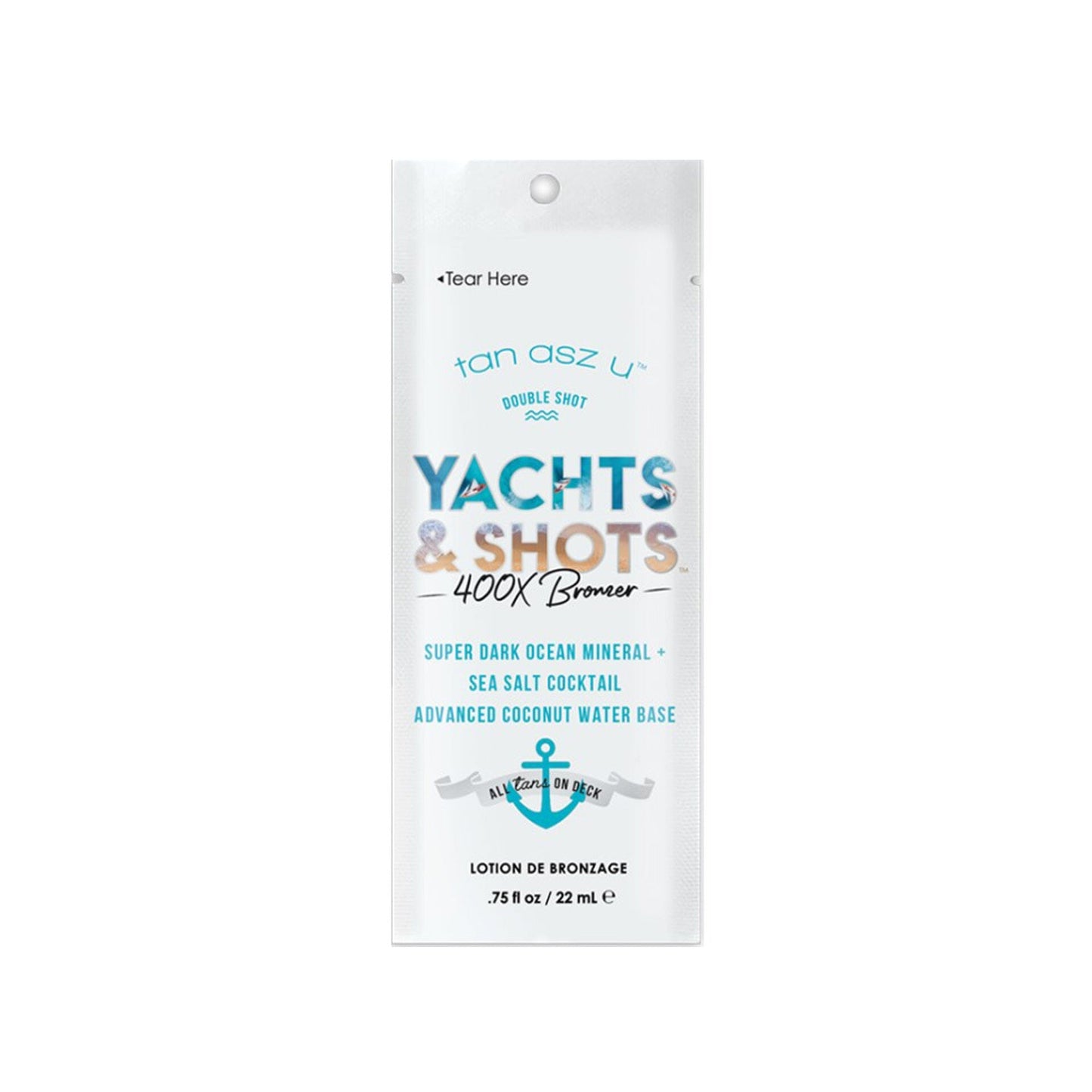 Tan Asz U Double Shot Yachts & Shots 0.75 OZ. (4 Pack) Tanning Lotions Tan Asz U