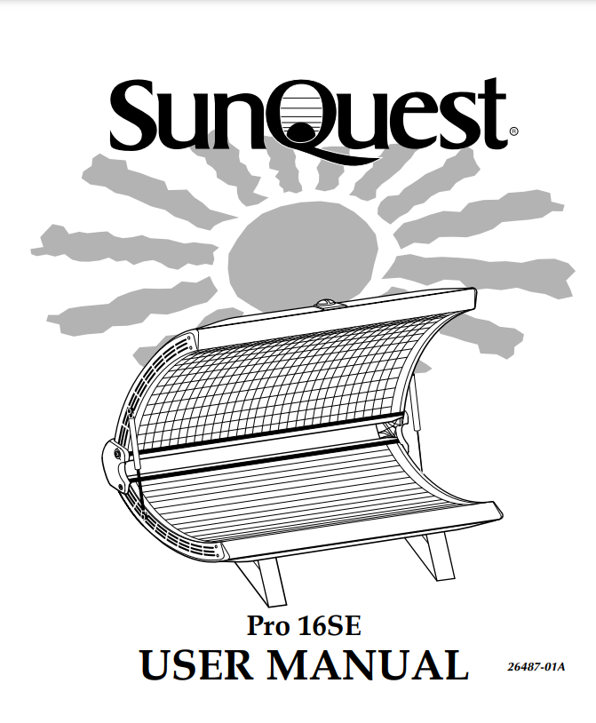 Sunquest Pro 16SE Tanning Bed Manual