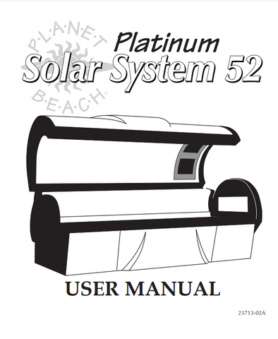 Planet Beach Solar System 52 Tanning Bed Manual