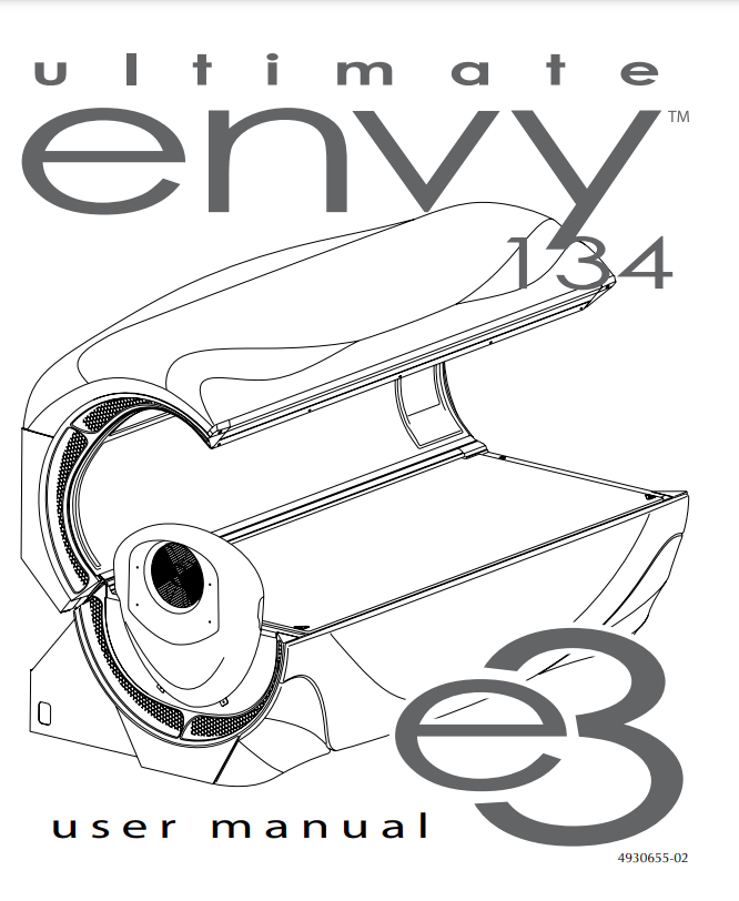2012 E3 Envy 134 Tanning Bed Manual