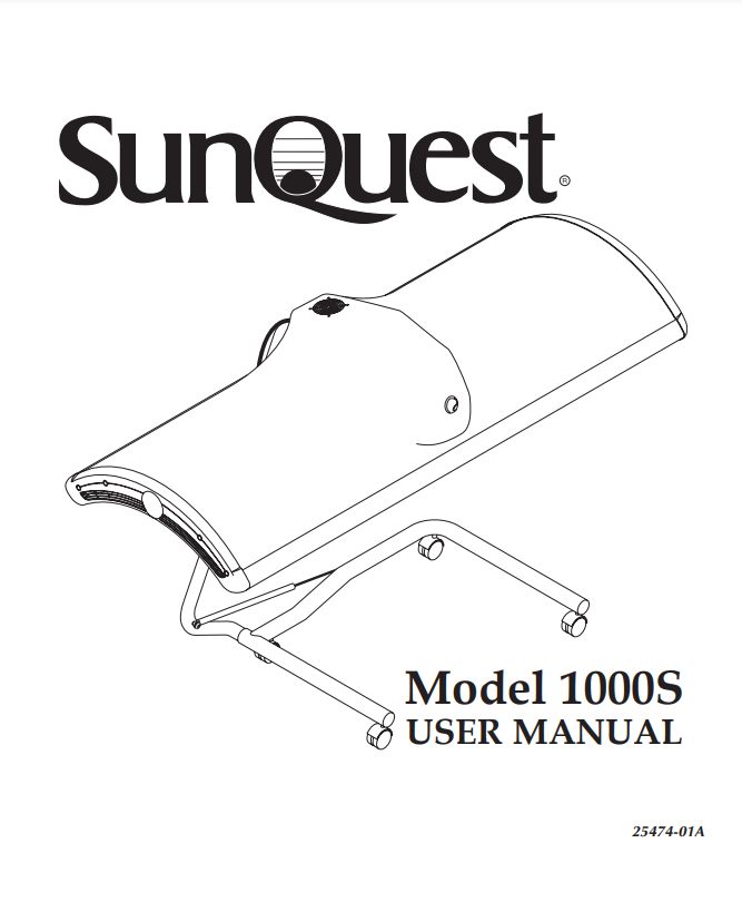 Sunquest 1000S Tanning Bed Manual