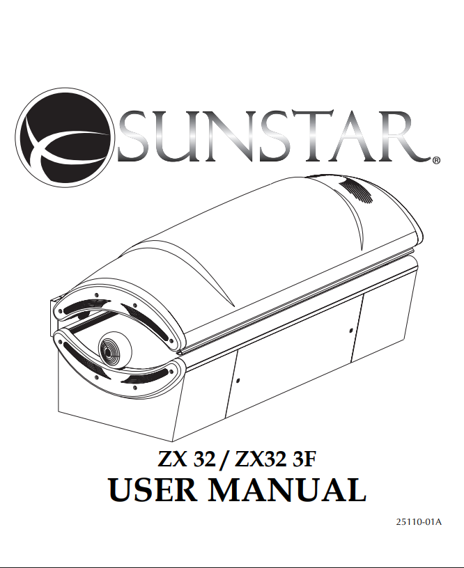 Sunstar ZX32 3F Tanning Bed Manual Sunstar ZX32 3F Tanning Bed Manual