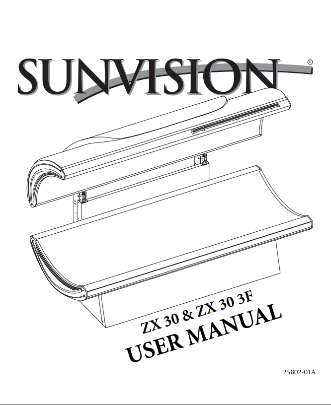 Sunvision ZX30 Tanning Bed Manual