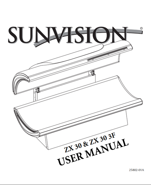 Sunvision ZX30 3F Tanning Bed Manual