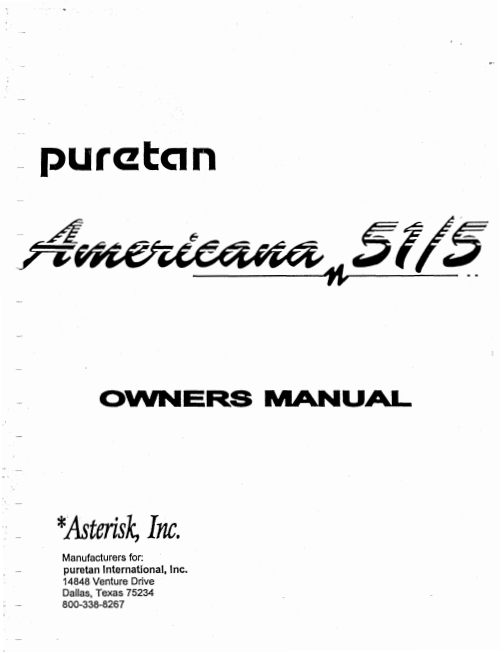 Puretan Americana 51-5 20 Min Tanning Bed Manual