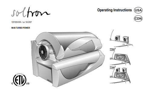 Soltron M-60 Turbo Power 12 Min Tanning Bed Manual