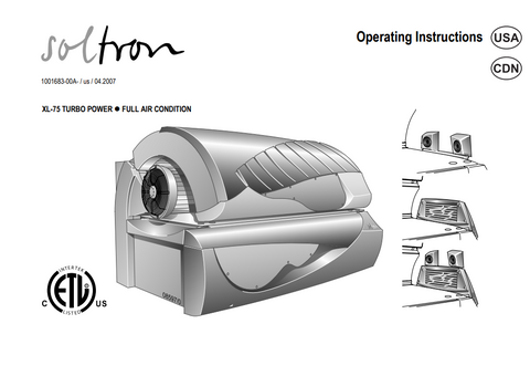 Soltron XL-75 Turbo Power Tanning Bed Manual