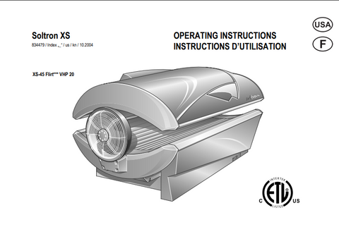 Soltron XS-45 Flirt VHP 20 Tanning Bed Manual