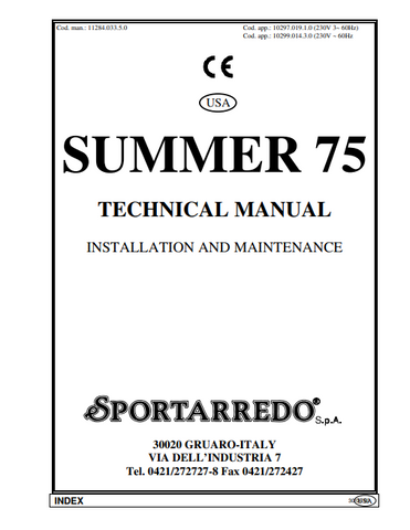 Sportarredo Summer 75 Tanning Bed Manual