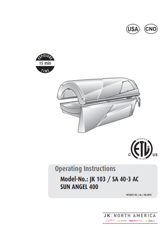 Sun Angel 400 15 Min Tanning Bed Manual