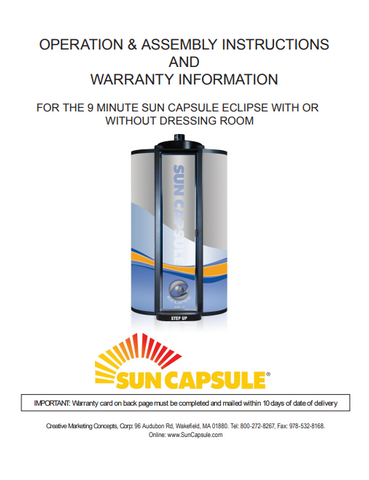 Sun Capsule Eclipse 9 Min Tanning Bed Manual