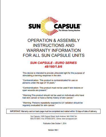 Sun Capsule Euro Series Tanning Bed Manual