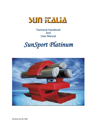 Sun Italia Sunsport Platinum Tanning Bed Manual