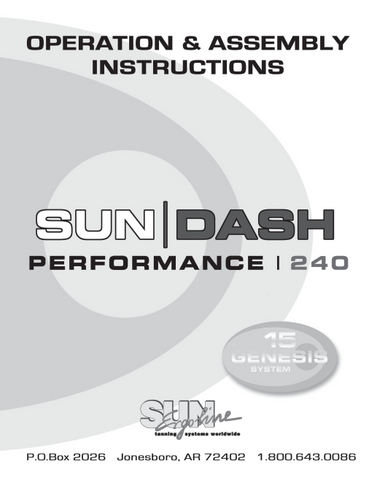 SunDash 240GS Tanning Bed Manual