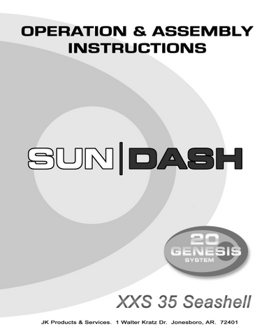 SunDash XXS 35 Seashell Tanning Bed Manual