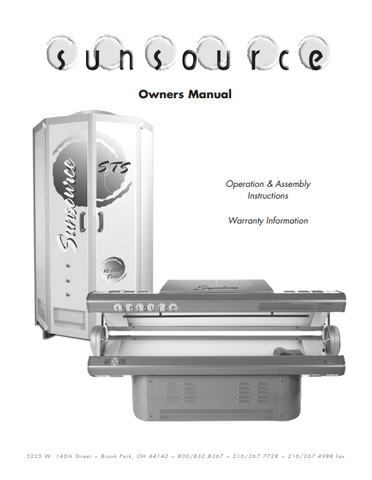 Sunsource 10000 Elite Tanning Bed Manual