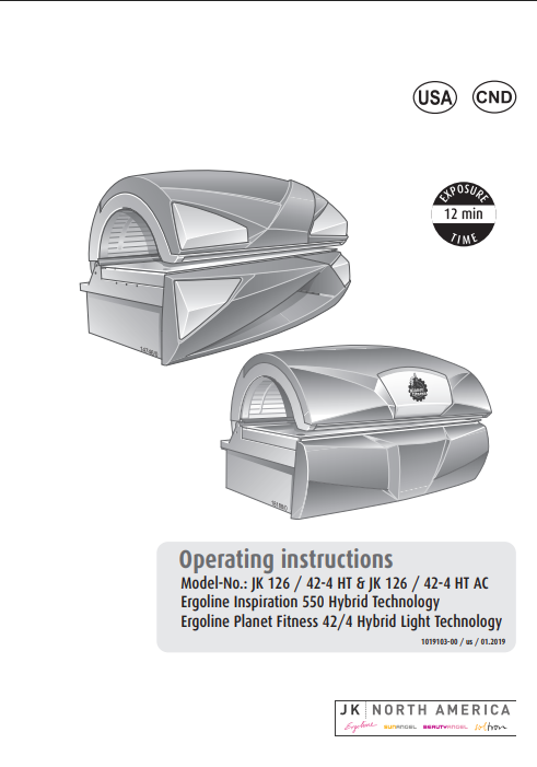 Ergoline 42-4 Hybrid Tanning Bed Manual