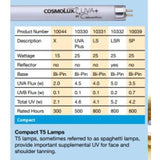 Cosmolux 15W UVA Plus #10044 Bi-Pin Tanning Lamps Lamps Cosmolux