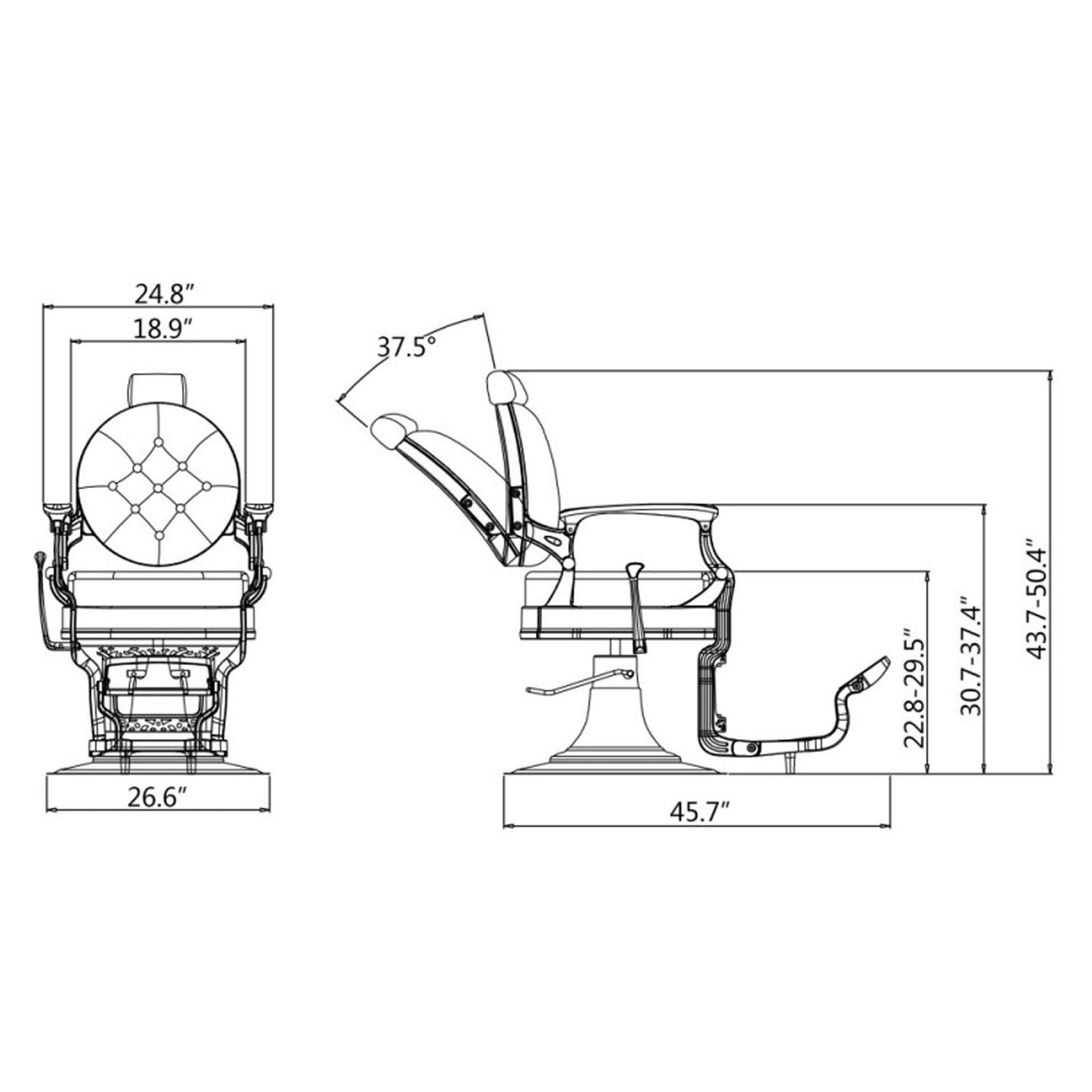 DIR Barber Chair Vanquish Chrome-2111 Salon Equipment Dream In Reality
