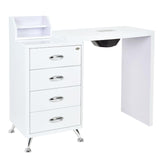 DIR Manicure Table Monoco with Dust Extractor-3405 Salon Equipment Dream In Reality White No Top Protector