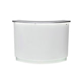 DIR LED Lighting Reception Desk Janus-Curved L-Shaped 4888 Salon Equipment Dream In Reality White Silver