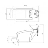 DIR Shampoo Backwash Unit Anode - Adjustable Leg Rest 7837 Salon Equipment Dream In Reality