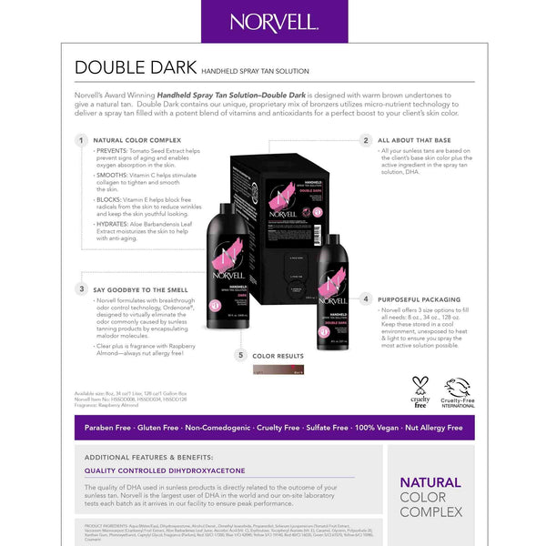 Norvell Double Dark Sunless Solution 128 Oz Everfresh Box 0243