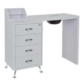 DIR Manicure Table Monoco with Dust Extractor-3405 Salon Equipment Dream In Reality Silver Add Glass Protector (+$79.00)