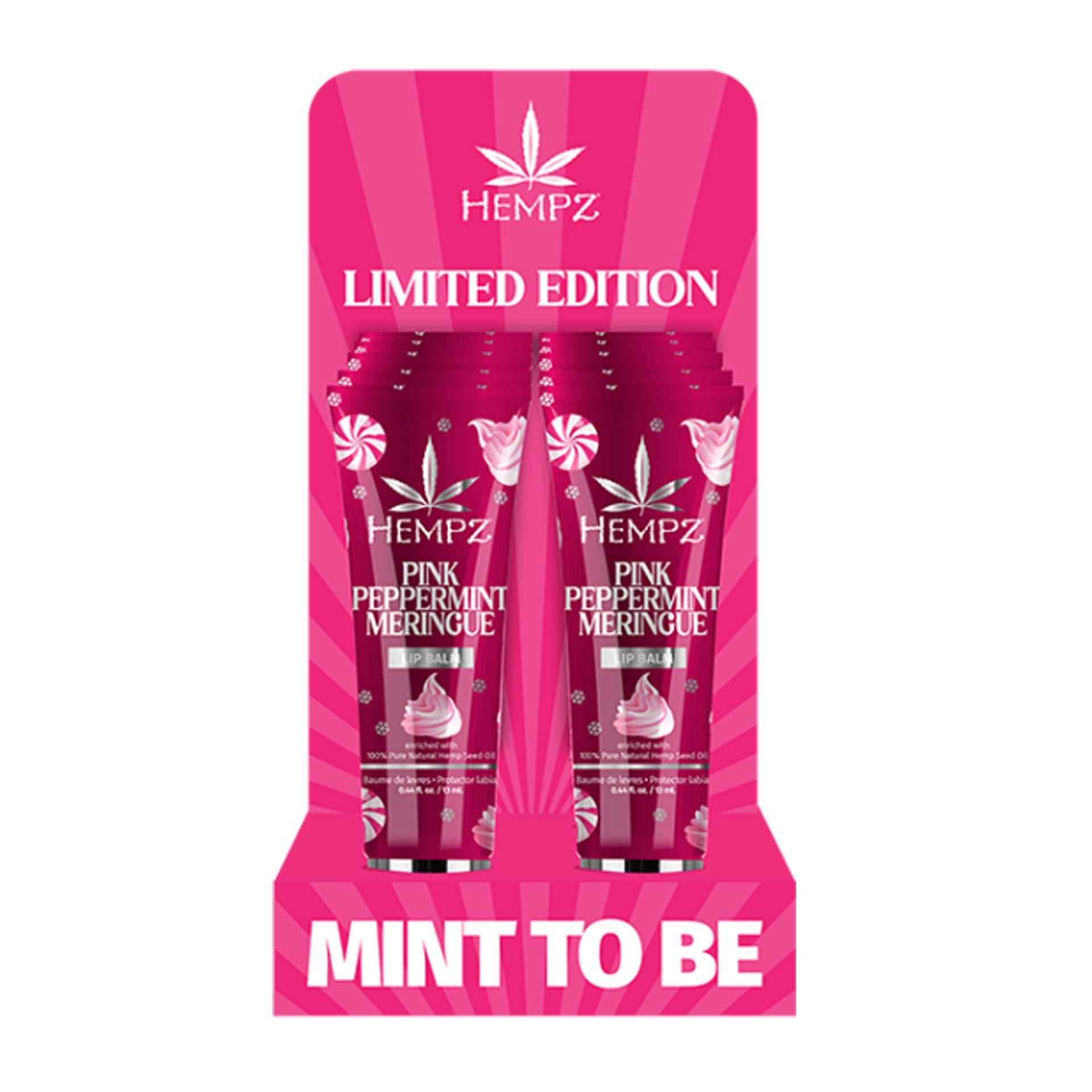 Hempz Mint To Be Pink Peppermint Meringue Lip Balm Display