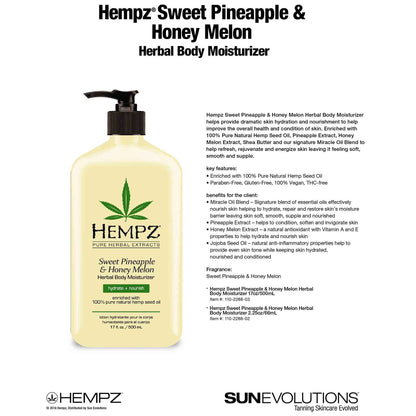 Hempz Sweet Pineapple and Honey Melon Moisturizer 17 OZ.