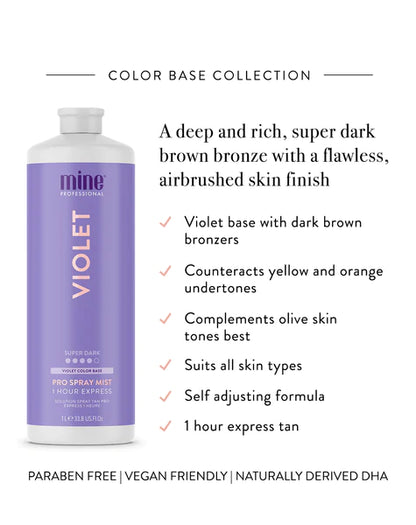 MineTan Violet Pro Mist 33.8 OZ. Spray Tanning Solutions MineTan 