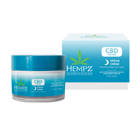 Hempz CBD 100mg Hydrating Herbal Facial Night Mask 3.4 OZ.