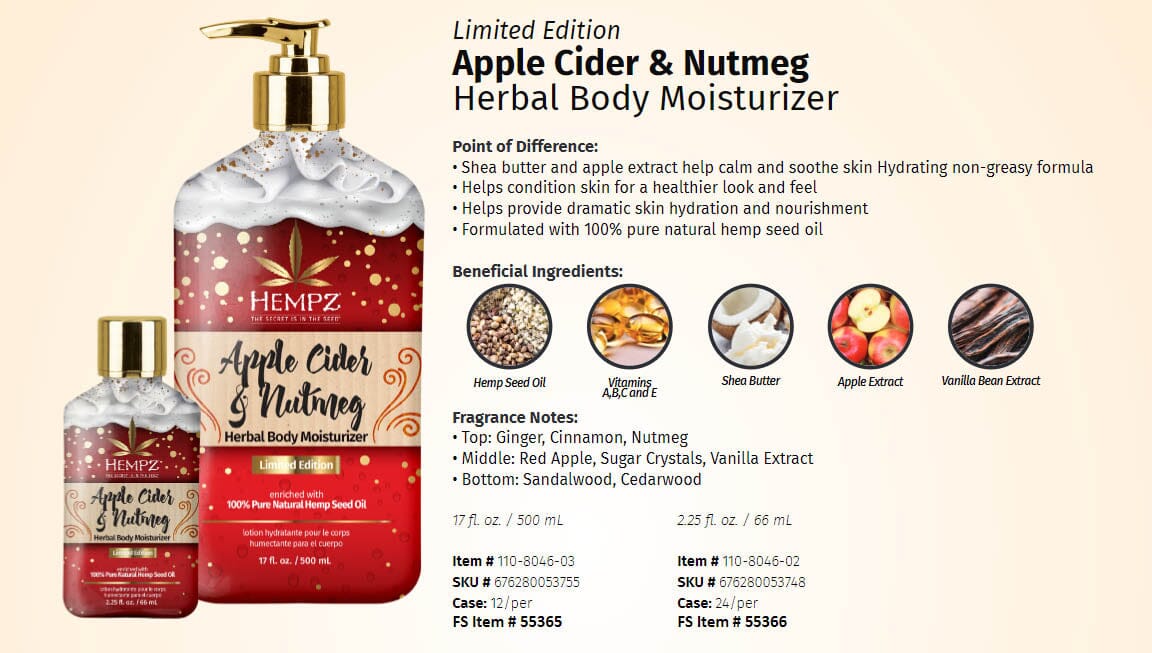 Hempz Fall Harvest Display 24 piece Skin Care Hempz 