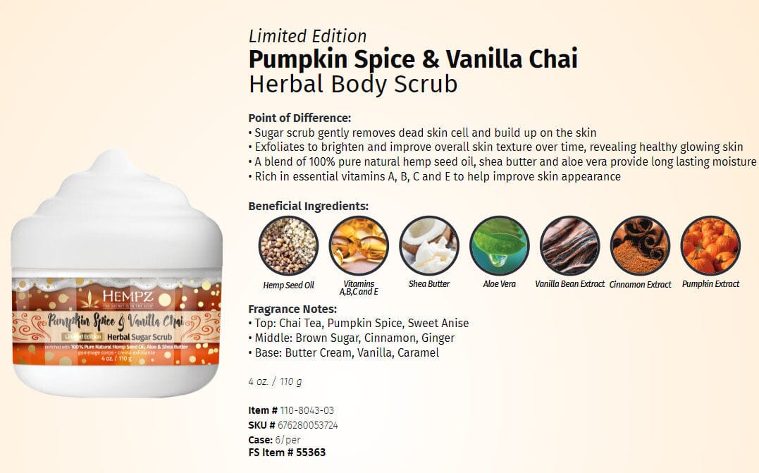 Hempz Spice to Meet You Display 17 piece Skin Care Hempz 