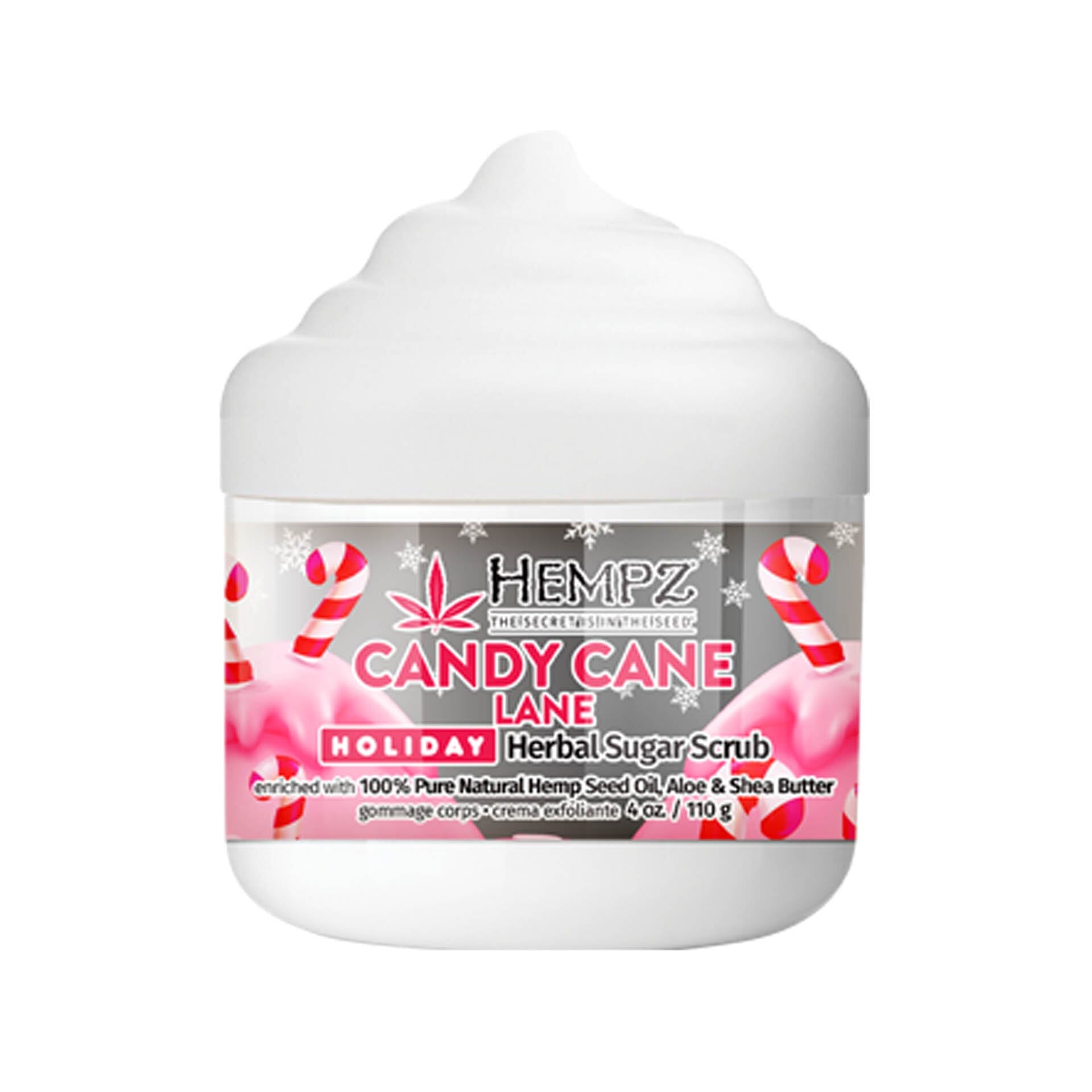 Hempz Limited Edition Candy Cane Lane Herbal Body Scrub 4 oz Skin Care Hempz 