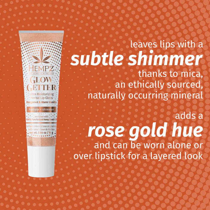 Hempz Glow Getter Herbal Lip Gloss with Shimmer .44 oz Skin Care Hempz 