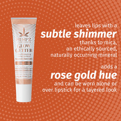 Hempz Glow Getter Herbal Lip Gloss with Shimmer .44 oz Skin Care Hempz 