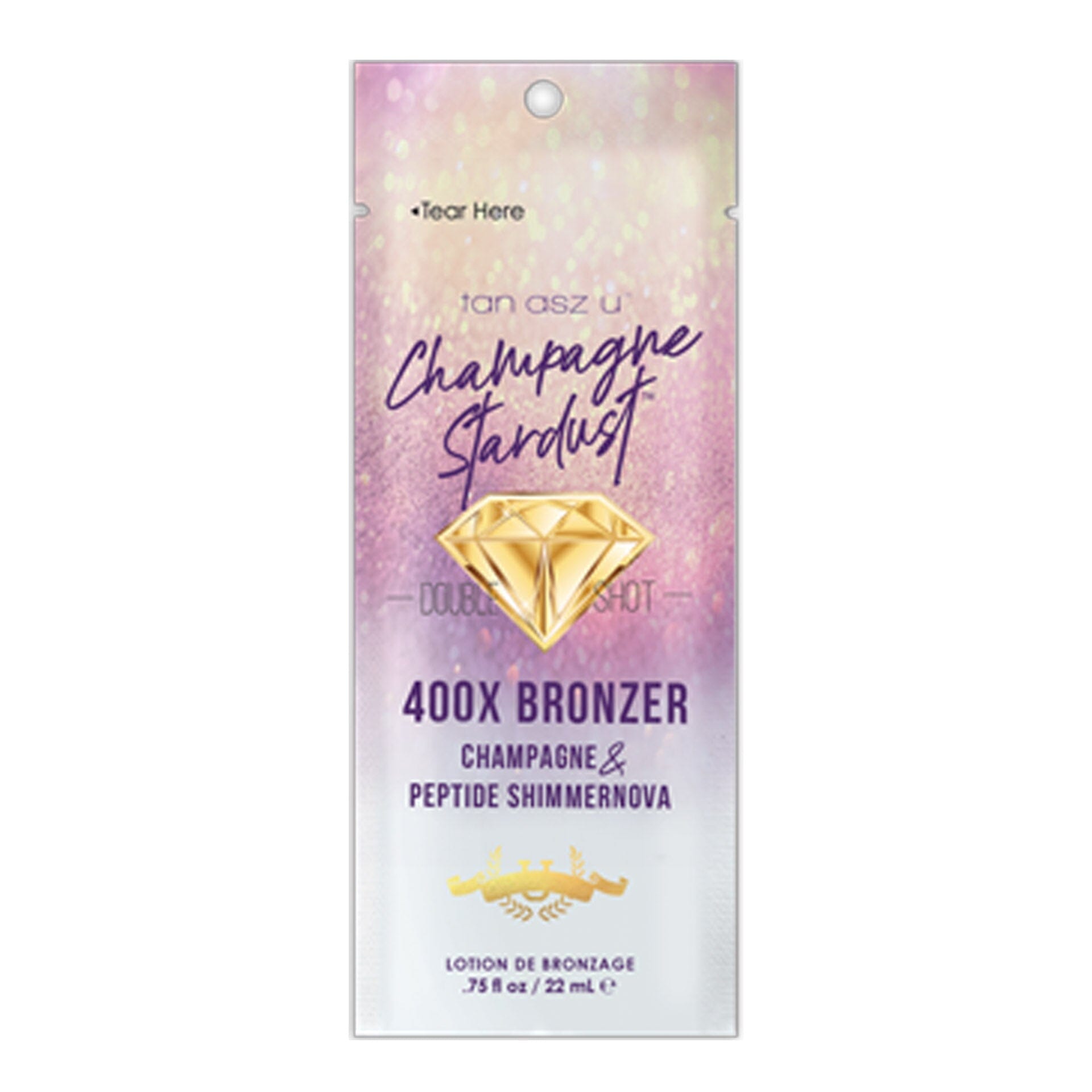 Tan Asz U Double Shot Champagne Stardust .75 OZ. (2 Pack) Tanning Lotions Tan Asz U 