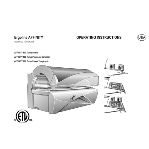 Ergoline Affinity 500 Turbo Power Tanning Bed Manual